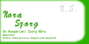 nora szorg business card