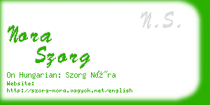 nora szorg business card